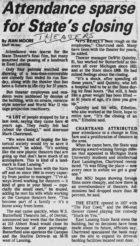 State Theatre - State Closes 5-21-84 From Ron Gross (newer photo)